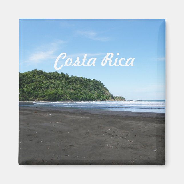 Schwarzer Sandstrand Magnet (Vorne)