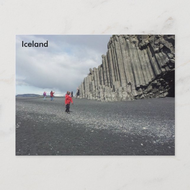 Schwarzer Sandstrand Reynisfjara, Island Postkarte (Vorderseite)