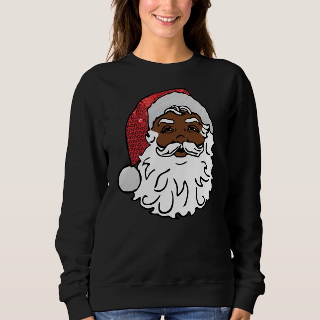 schwarzer Santa-Claus Sweatshirt (Vorderseite)