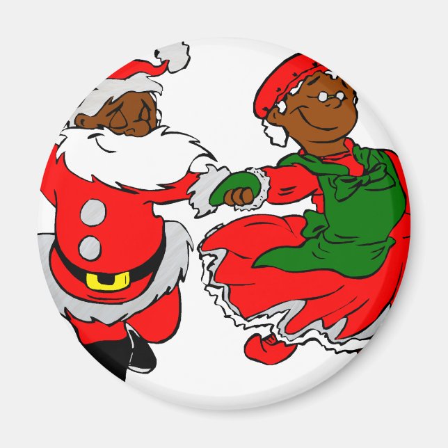 schwarzer Santa Frau Claus Magnet (Vorne)