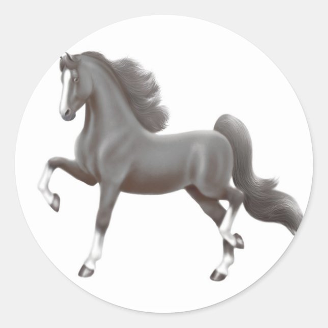 Schwarzer Sattelroter Sticker (Vorderseite)