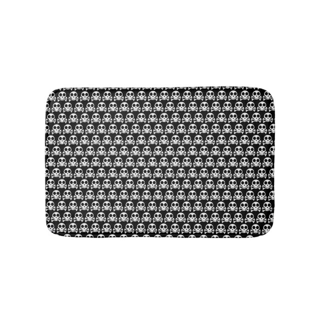 schwarzer Schädel Badematte (Vorderseite)