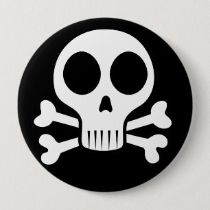 schwarzer Schädel Button