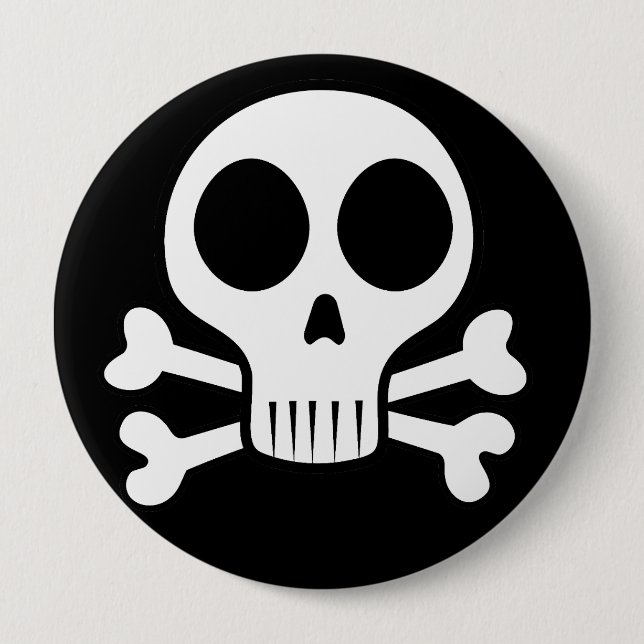 schwarzer Schädel Button (Vorderseite)