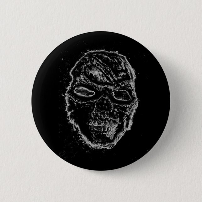 Schwarzer Schädel Button (Vorderseite)