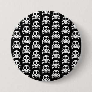 schwarzer Schädel Button
