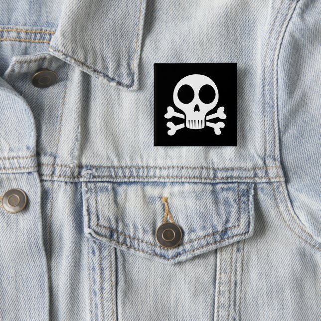 schwarzer Schädel Button (Beispiel)