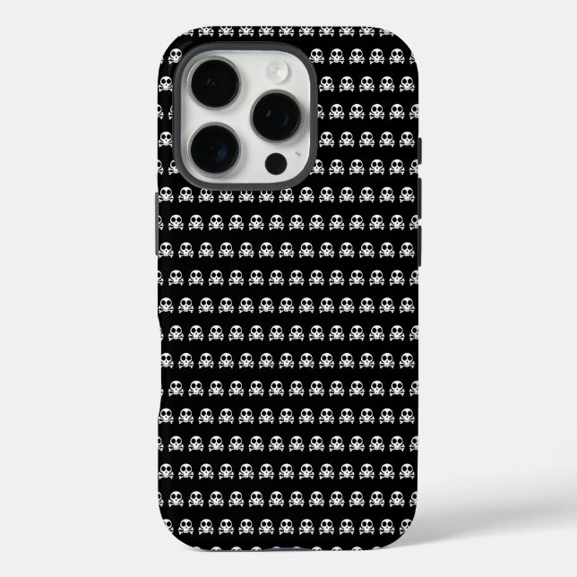 schwarzer Schädel Case-Mate iPhone Hülle (Rückseite)