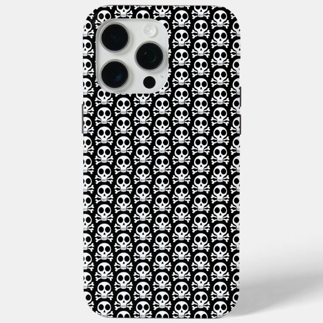 schwarzer Schädel Case-Mate iPhone Hülle (Rückseite)