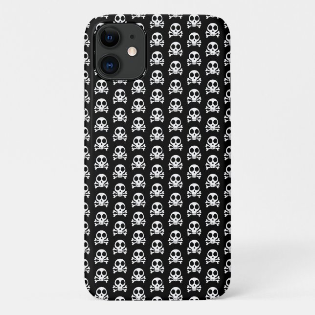 schwarzer Schädel Case-Mate iPhone Hülle (Rückseite)