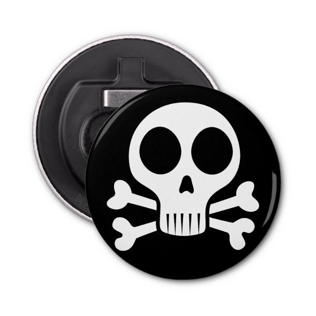 schwarzer Schädel Flaschenöffner (Vorderseite)