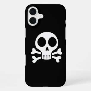 schwarzer Schädel iPhone 16 Plus Hülle