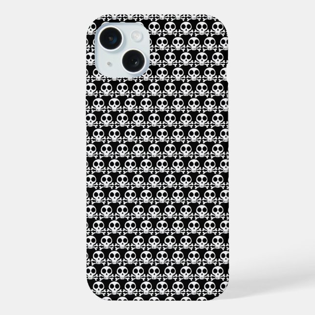schwarzer Schädel iPhone Hülle (Rückseite)