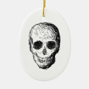 Schwarzer Schädel Keramikornament