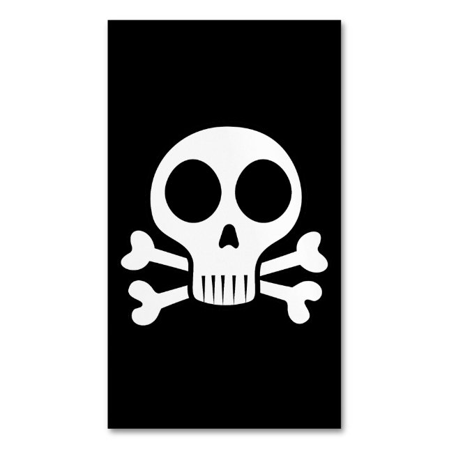 schwarzer Schädel Magnetische Visitenkarte (Vorderseite Vertikal)