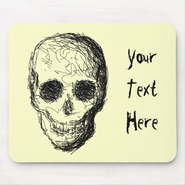 Schwarzer Schädel Mousepad (Vorne)