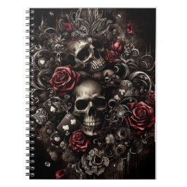 Schwarzer Schädel Notizblock