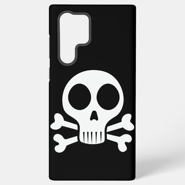 schwarzer Schädel Samsung Galaxy Hülle (Rückseite)
