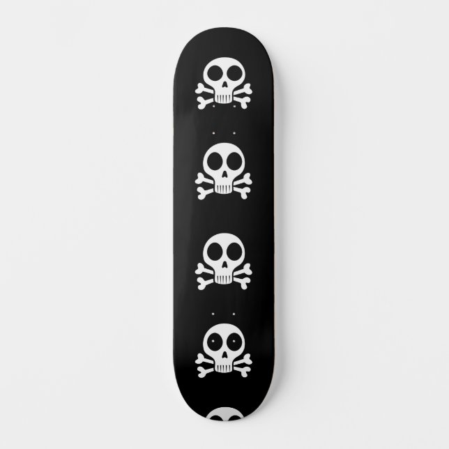 schwarzer Schädel Skateboard (Vorderseite)