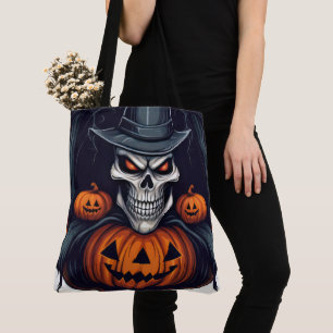 Schwarzer Schädel und Jack-o-Laternen