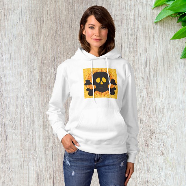 Schwarzer Schädel und Kreuzknochen Hoodie (Von Creator hochgeladen)