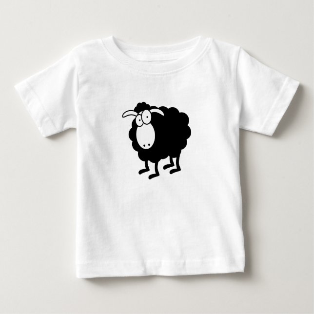 Schwarzer Schafbaby-T - Shirt (Vorderseite)