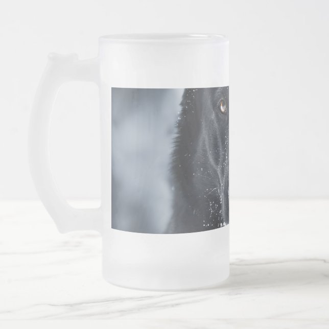 Schwarzer Schäfer Mattglas Bierglas (Links)