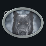 Schwarzer Schäfer Ovale Gürtelschnalle<br><div class="desc">Schwarzer Schäfer</div>