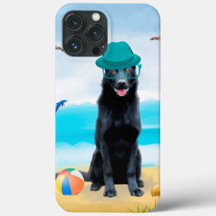 Schwarzer Schäferhund am Strand Case-Mate iPhone Hülle