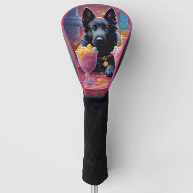 Schwarzer Schäferhund, Eis Golf Headcover (Vorderseite)