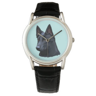 Schwarzer Schäferhund-Hund Armbanduhr