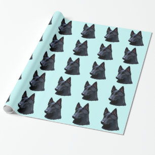 Schwarzer Schäferhund-Hund Geschenkpapier