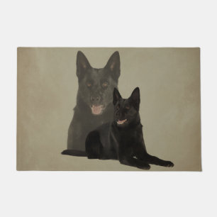 Schwarzer Schäferhund-Hund - GSD Fußmatte