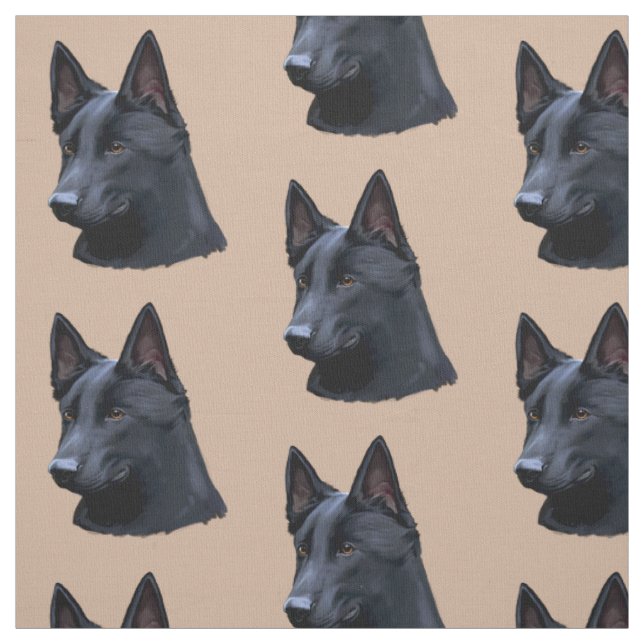 Schwarzer Schäferhund-Hund Stoff (Muster)