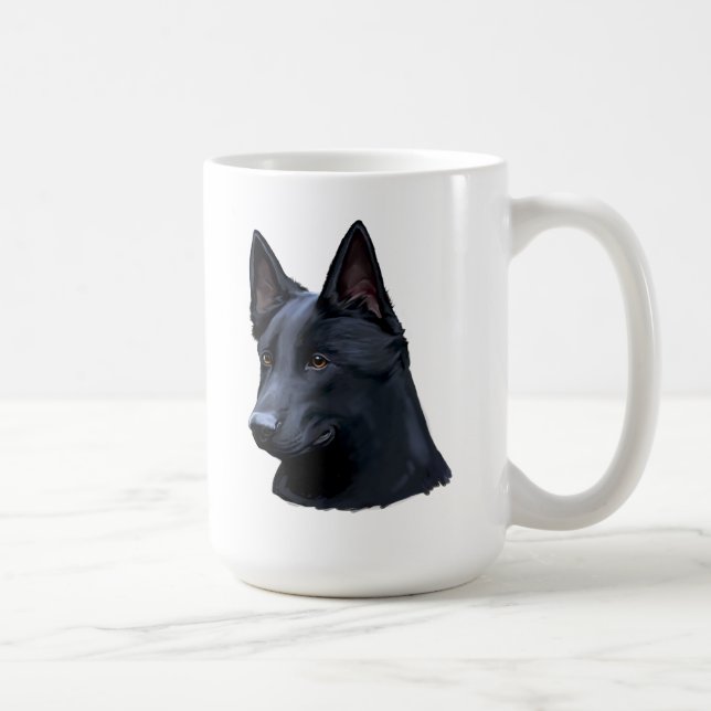 Schwarzer Schäferhund-Hund Tasse (Rechts)