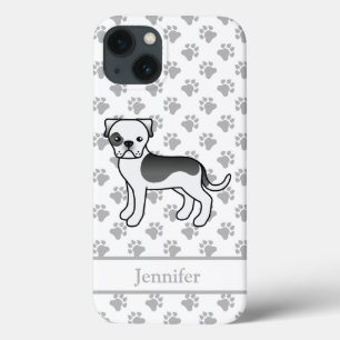 Schwarzer Schecke American Bulldog Cartoon-Hund & Case-Mate iPhone Hülle