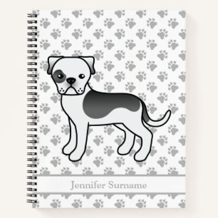 Schwarzer Schecke Amerikanischer Bulldogge Süßer C Notizbuch