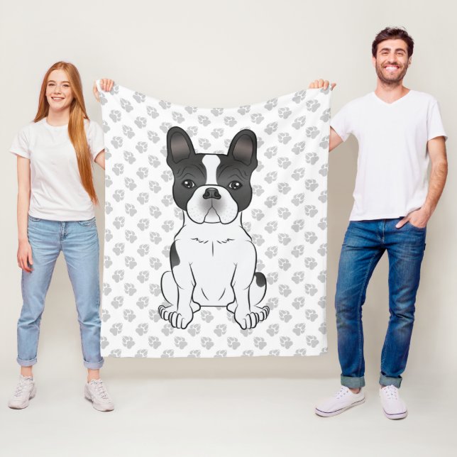 Schwarzer Schecke Französische Bulldogge / Französ Fleecedecke (Beispiel)