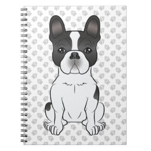 Schwarzer Schecke Französische Bulldogge / Französ Notizblock