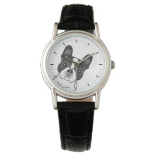 Schwarzer Schecke Französische Bulldogge / süßer H Armbanduhr
