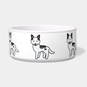 Schwarzer Schecken-Cartoon-Siberian Husky Napf