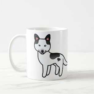 Schwarzer Schecken-Cartoon-Siberian Husky Tasse