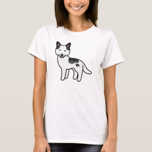 Schwarzer Schecken-Comic-Sibirischer Husky-Hund T-Shirt