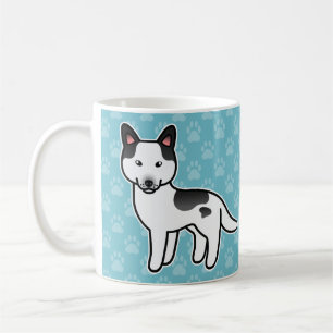 Schwarzer Schecken-Sibirischer Husky Cartoon Tasse
