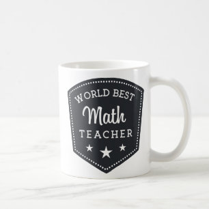 Schwarzer Schild Vintage Bester Mathelehrer der We Tasse