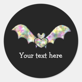 Schwarzer Schläger und Herz-personalisierter Runder Aufkleber