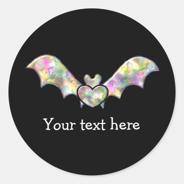 Schwarzer Schläger und Herz-personalisierter Runder Aufkleber (Vorderseite)