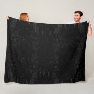 Schwarzer Schlangenhautdruck Fleecedecke