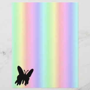 Schwarzer Schmetterling auf Pastell Rainbow Flyer