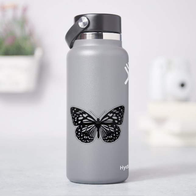 Schwarzer Schmetterling Aufkleber (HydroFlask)
